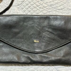 Leather Bruno Rossi clutch w/ strap